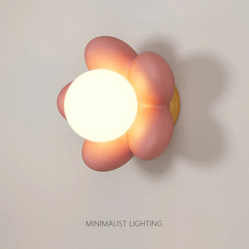 Econiko Cream Flower Wall Lamp: Stylish Indoor Lighting for Living Room, Bedroom, Bedside