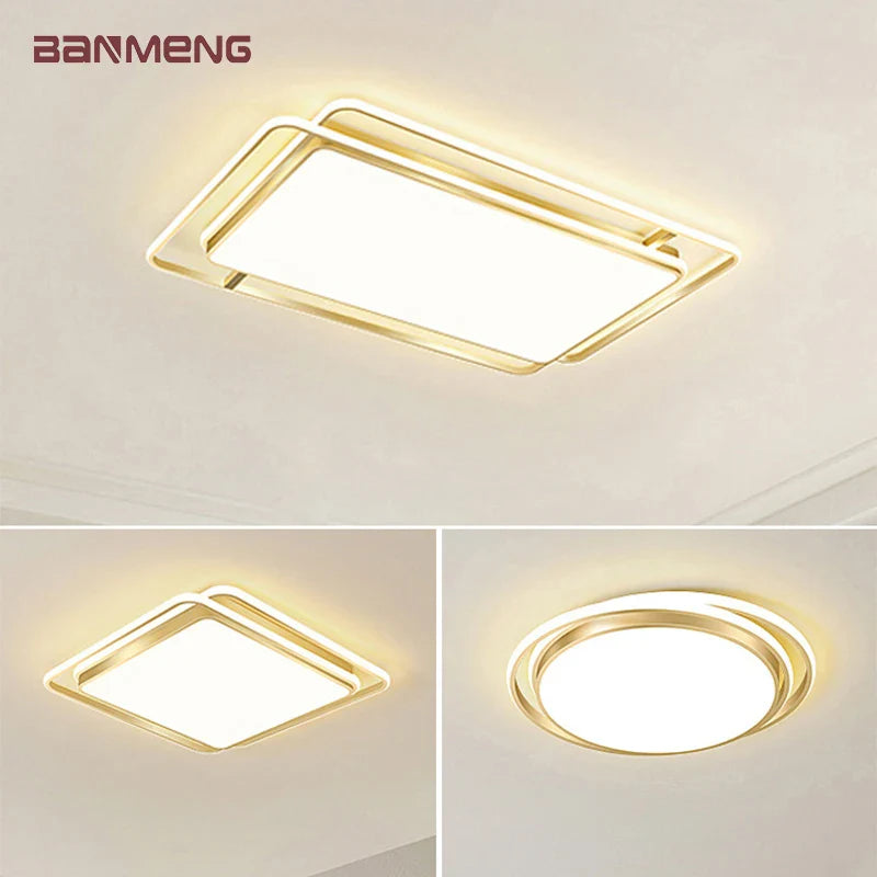 Nordic Modern LED Ceiling Lamp 152W Gold Light Fixture for Living Room by Econiko.