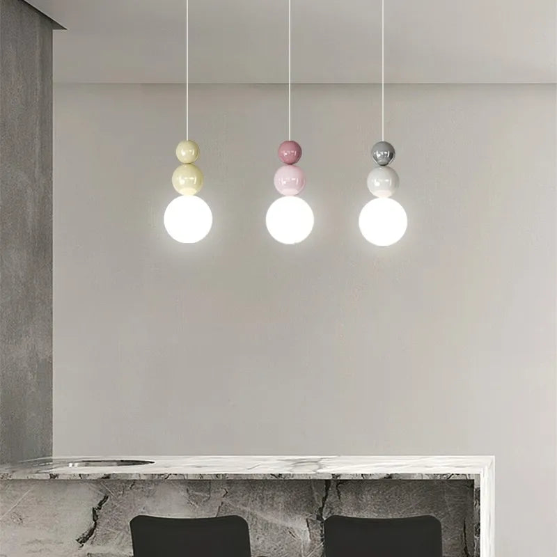 Nordic Cream LED Pendant Light Modern Indoor Room Decor Econiko Hanging Lamp