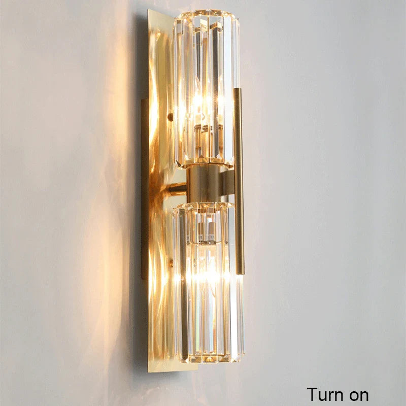 Econiko Luxury Gold Crystal Wall Lamp Nordic Light for Bedroom Living Room