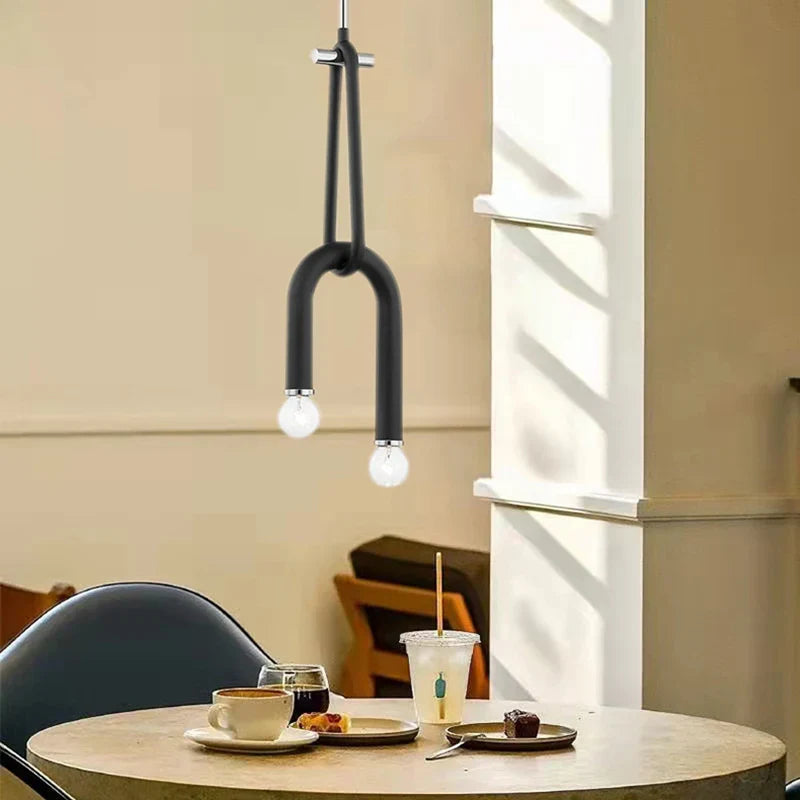 Adjustable Height Black Metal Chandeliers for Dining Room Kitchen Bedside Lighting by Econiko