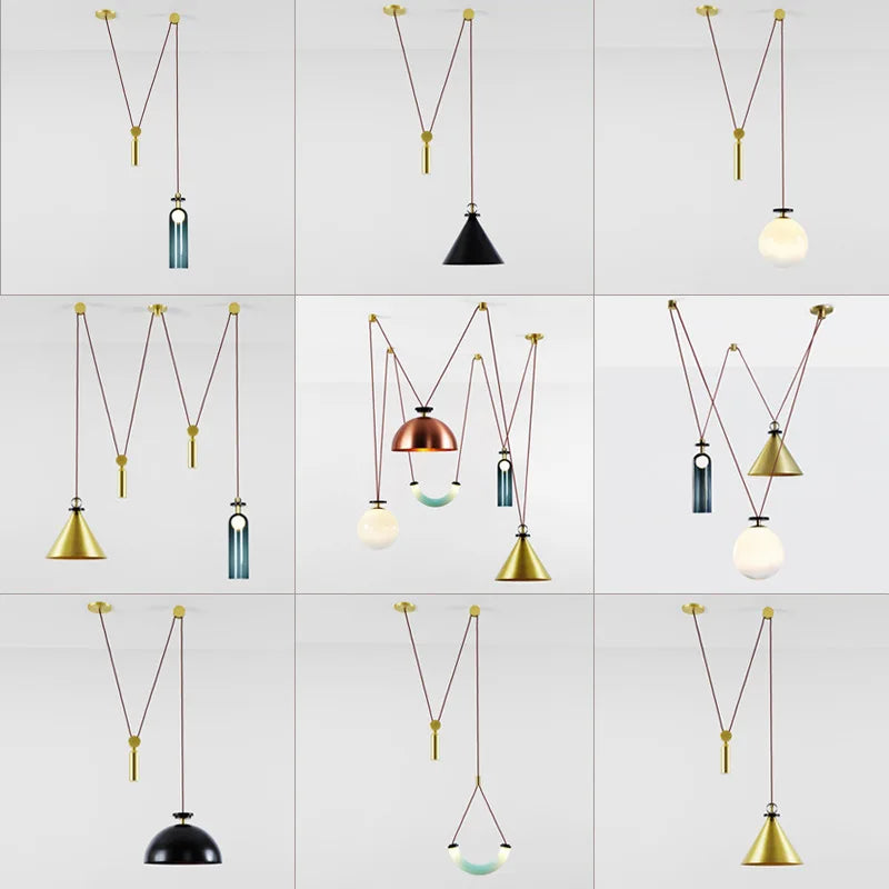 Adjustable Metal Pendant Lamp for Home Decor by Econiko - Customizable Shape LED Lighting