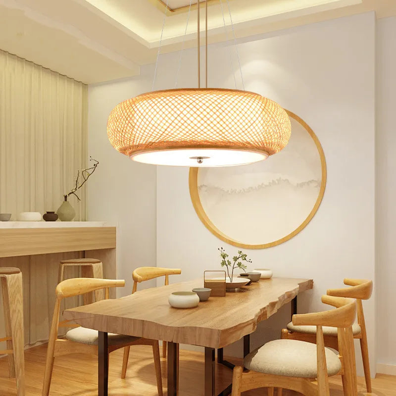 Bamboo Pendant Lights Japanese Style Hanglamp for Living Room Bedroom Dining Room - Econiko