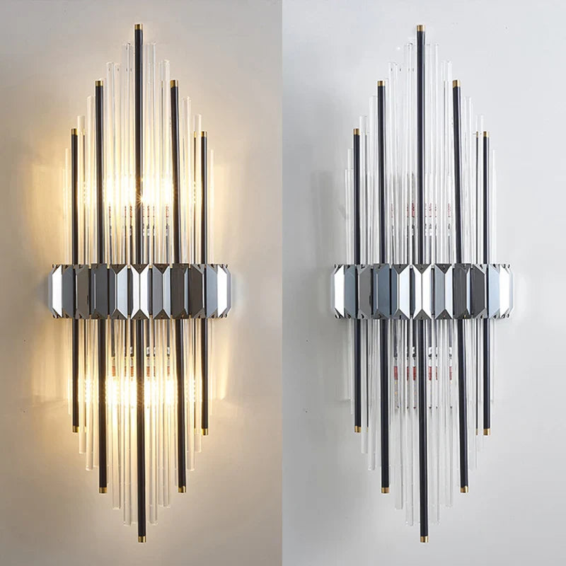 Econiko Crystal LED Wall Lamp Modern Light Luxury Gold Wall Sconce Home Decor