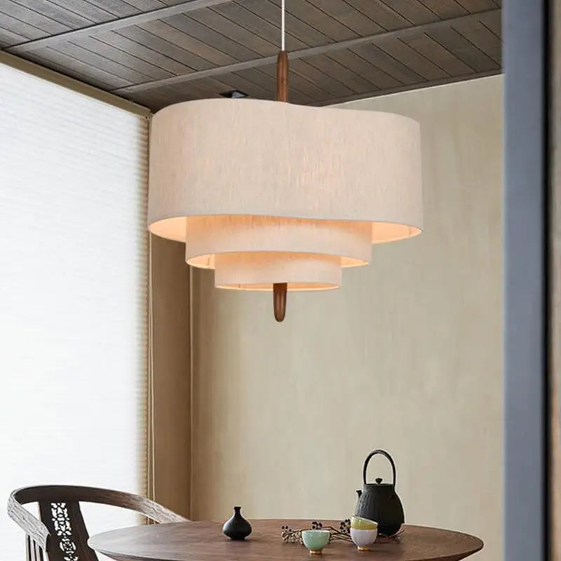 Bohemia Fabric Pendant Light for Dining Room by Econiko - Retro Wabi Sabi Chandelier