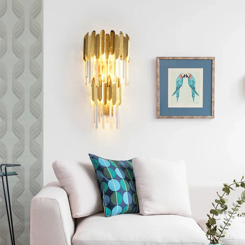 Nordic Crystal Wall Light Gold Sconces Indoor Lighting by Econiko