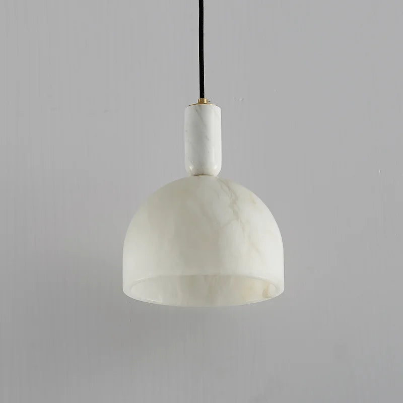 Alabaster Pendant Light with Copper Base for Bedroom, Restaurant & Bar Decor by Econiko