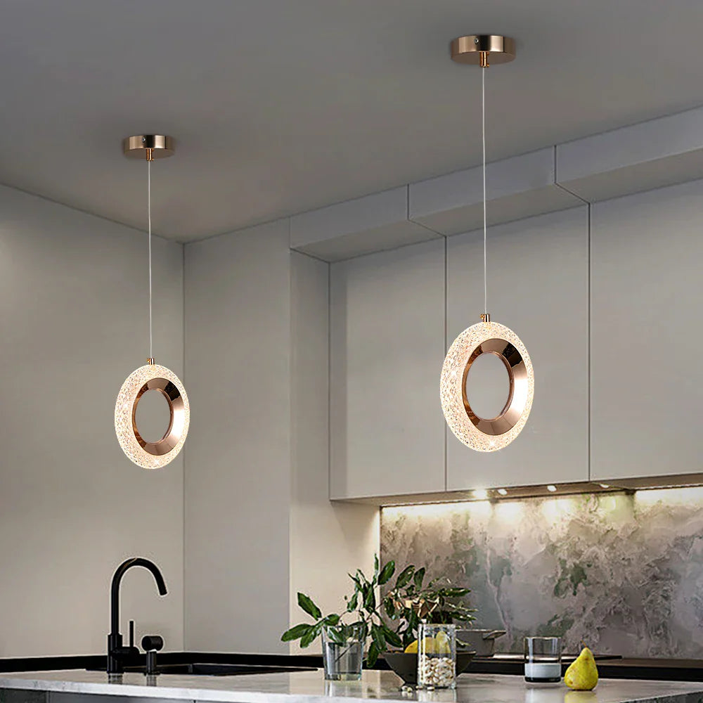 Acrylic Moon Sun Chandelier LED Pendant Light by Econiko - Modern Ceiling Lamp for Bedroom Living Dining Kitchen