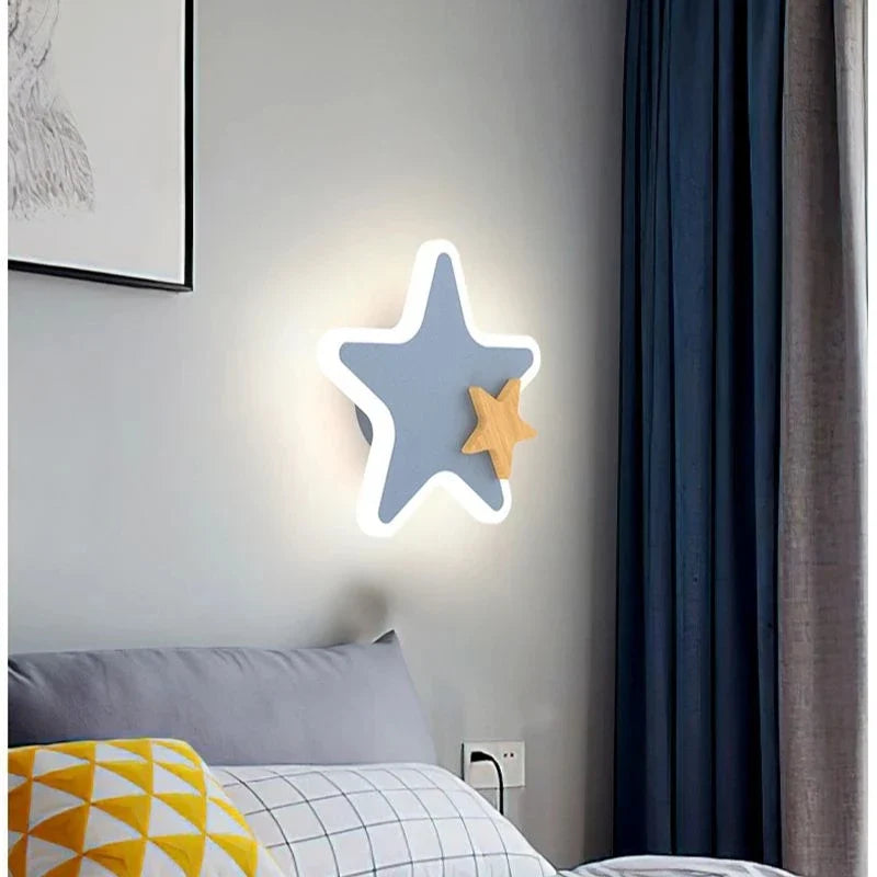 LED Rocket Moon Star Wall Lamp by Econiko: Modern Nordic Indoor Lighting for Bedroom, Living Room