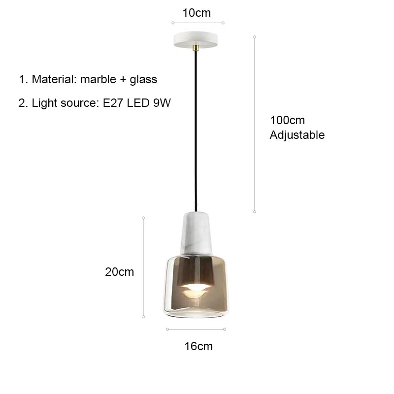 Econiko Nordic Marble E27 LED Pendant Light Chandelier Home Decor Fixture