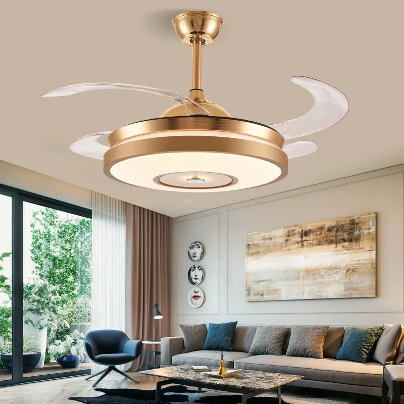 42" Econiko Smart LED Ceiling Fan Light with Remote Control & Retractable Blades