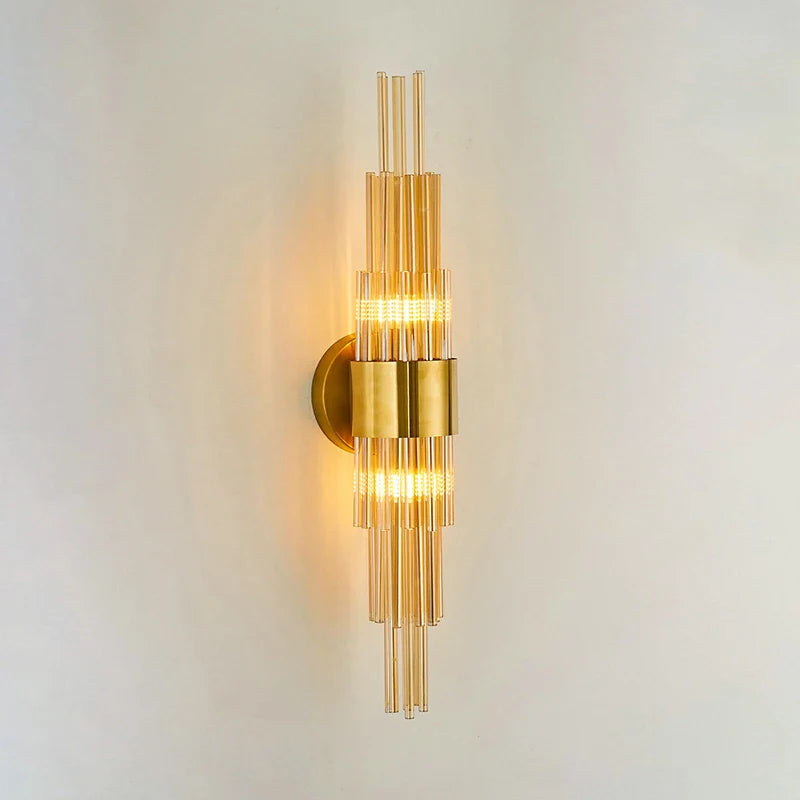 Econiko Gold Crystal Wall Lamp: Luxury Nordic Sconces for Bedroom, Living Room Lighting