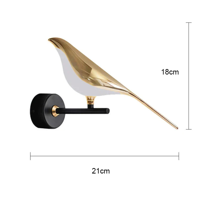 Econiko Magpie Bird LED Wall Lamp Sconce: Modern Indoor Lighting for Home, Kitchen, Bedroom