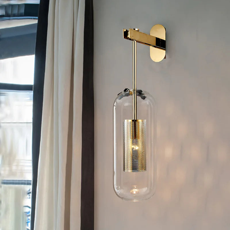 Nordic Glass Lampshade Wall Sconce by Econiko Lighting for Bedroom, Living Room & Hotel