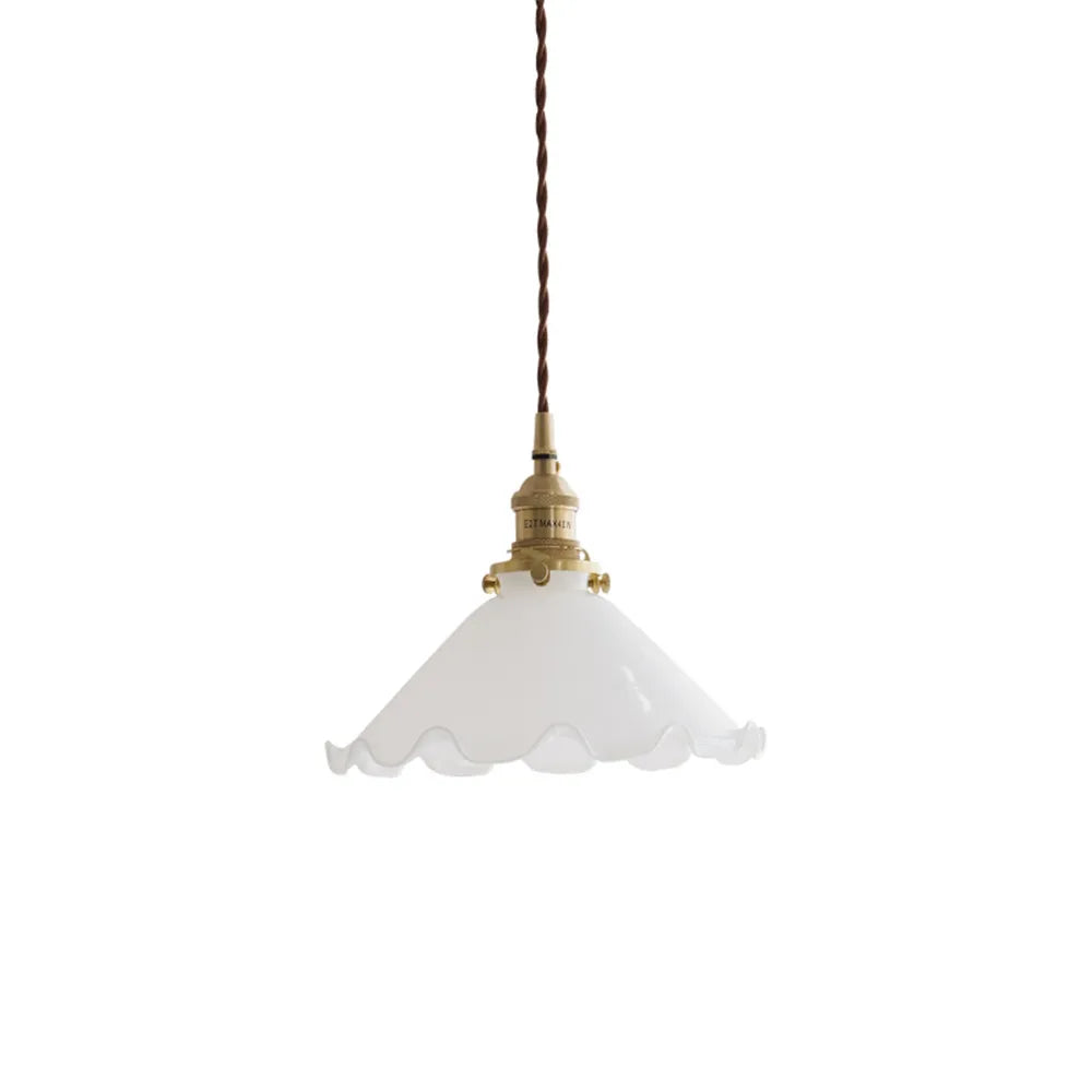 Brass Glass Pendant Light Vintage Dining Kitchen Ceiling Lighting by Econiko