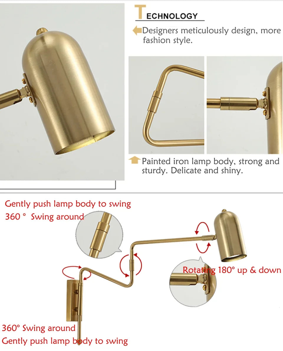 Adjustable LED Lamp E27 Indoor Reading Light by Econiko