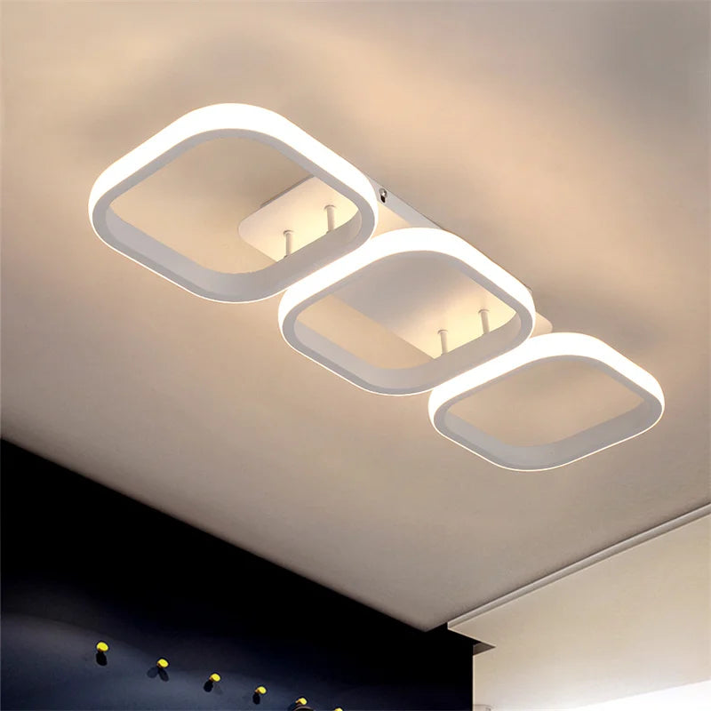 Ceiling Lamp LED Chandelier for Living Room and Bedroom - Econiko Fixture with Round/Square Design