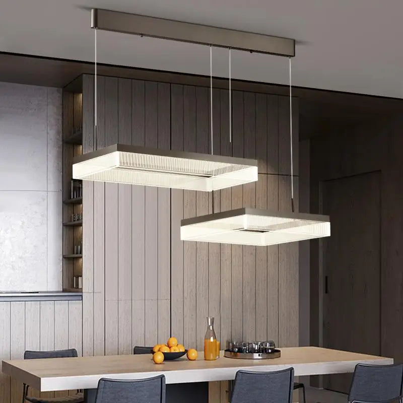 Acrylic LED Pendant Light for Dining Living Room Kitchen, Square Creative Lighting by Econiko