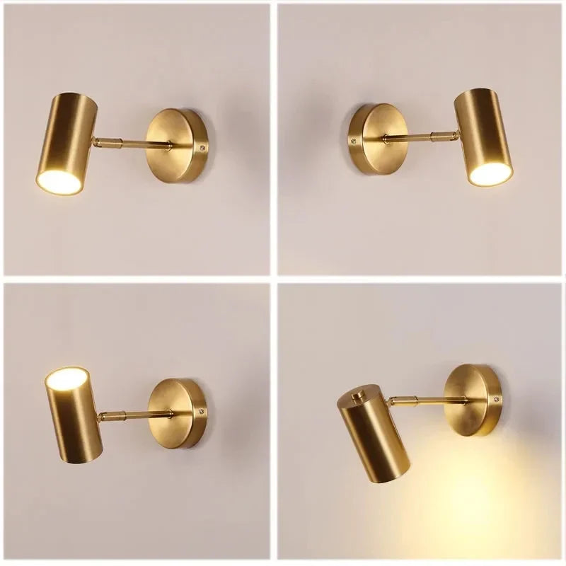 Econiko Gold LED Wall Lamp Modern Adjustable Indoor Lighting Sconces