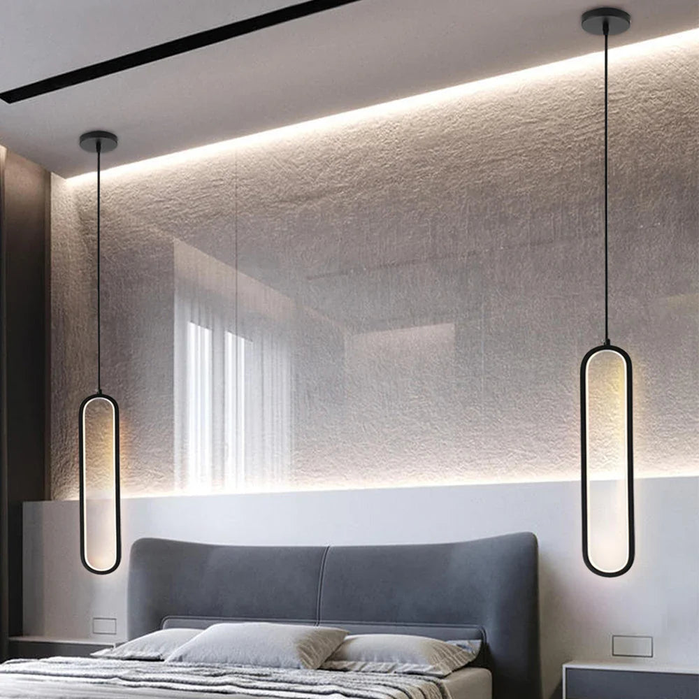 Adjustable LED Pendant Light for Modern Living Spaces by Econiko - Line Strip Hanging Lamp