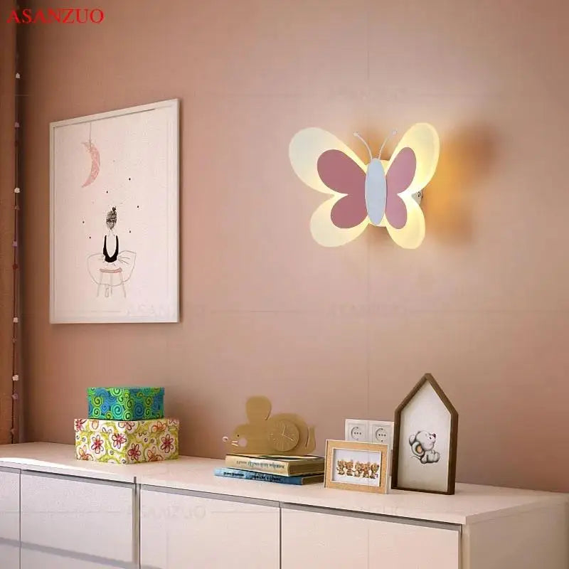 Butterfly LED Wall Sconce Kids Bedroom Night Light Econiko Brand Butterfly Room Lamp