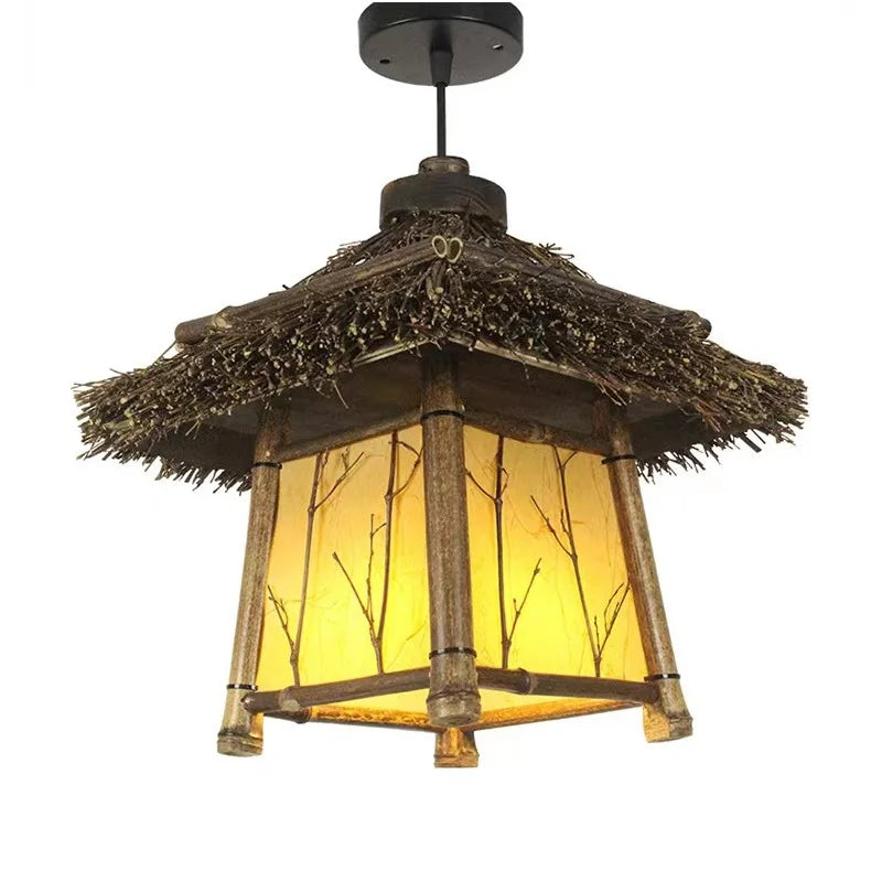 Bamboo House Lamp Chinese Style Antique LED Lamp by Econiko