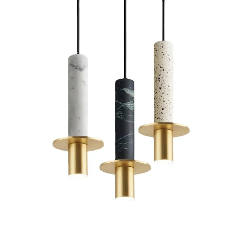 Econiko Marble GU10 LED Pendant Light - Modern Nordic Hanging Lamp for Bedroom and Dining Room