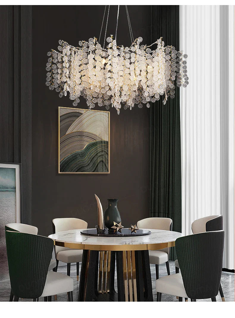 Branch Pendant Light Metal Crystal Art Decor for Dining Hotel Lobby Live Room by Econiko.