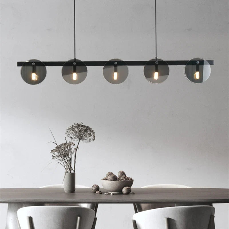 Black Glass Pendant Light for Modern Nordic Decor by Econiko: Dining Room Kitchen Island Chandelier