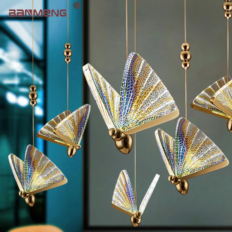 Econiko Butterfly Nordic LED Pendant Lights Modern Chandeliers for Home Decor & Indoor Lighting