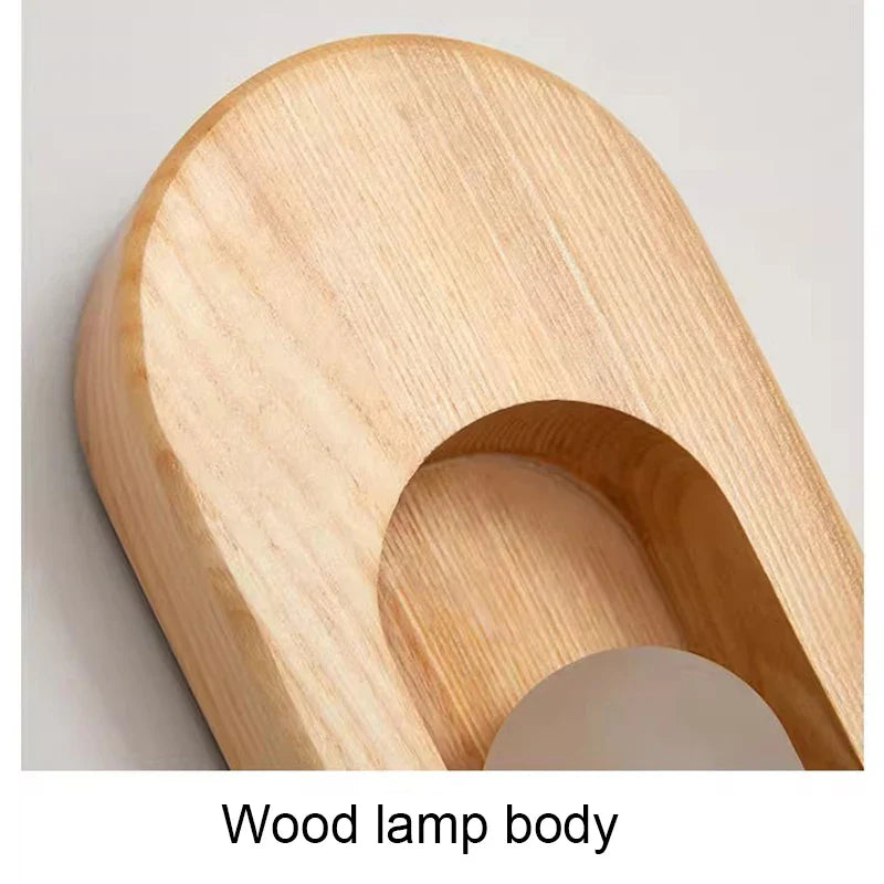 Econiko Wood LED Wall Lamp Modern Nordic Indoor Light Fixture for Bedroom Living Room