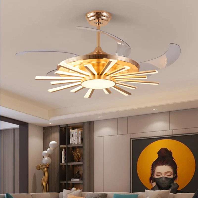 Ceiling Fan Light Modern Lamps for Living Room Smart Econiko Lamparas