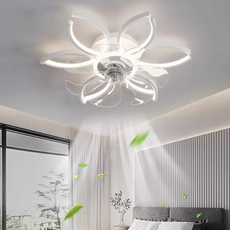 Adjustable LED Fan Ceiling Lamp with Remote Control Chandelier for Home Decor Lighting by Econiko.