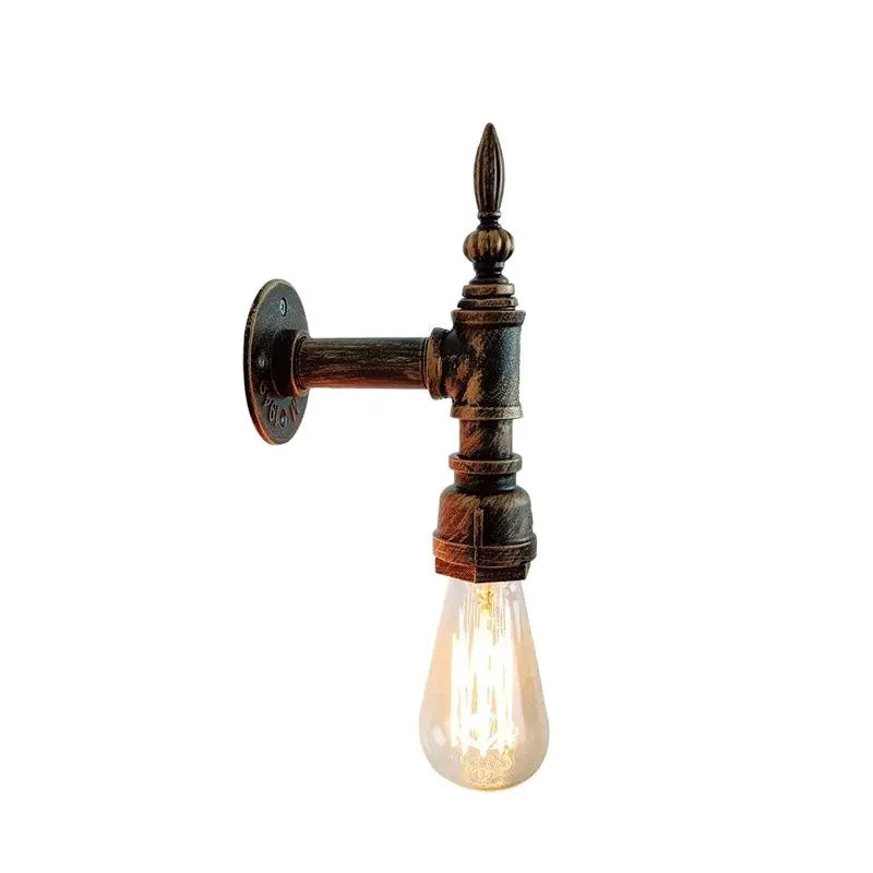 Antique Econiko Water Pipe Sconces: Retro Wall Light Fixture for Dining or Bedroom Décor