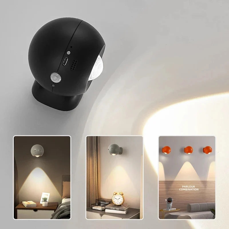 Econiko Rechargeable LED Wall Lamp Sensor Touch Control Magnetic Dimming Sconce