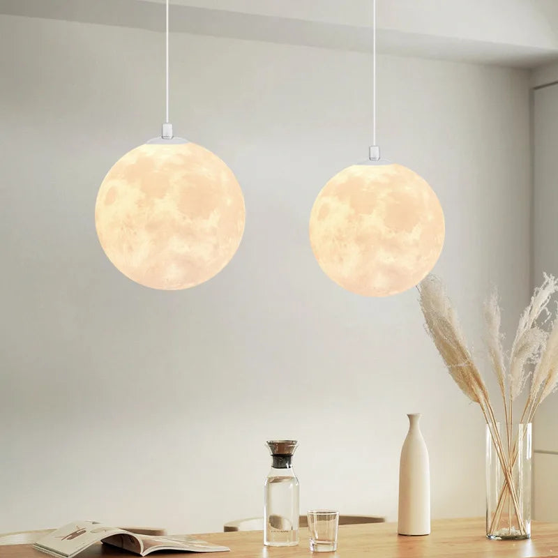 Moon Pendant LED Chandelier Indoor Light for Bedroom Living Room by Econiko