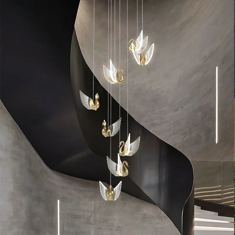 Econiko Golden Luxury LED Pendant Chandelier for Modern Nordic Home Decor