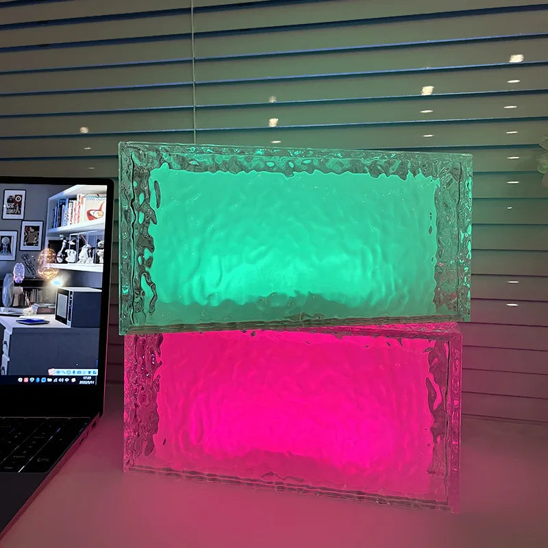 Econiko Ice Cube LED Night Light RGB 16 Colors Table Lamp for Home Decor