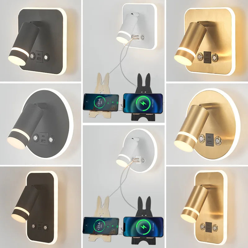 Econiko USB Charging Reading Wall Lamp for Ambient Lighting in Bedroom, Living room, Hotel