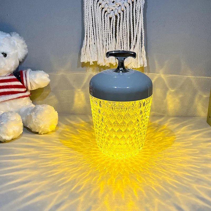 LED Night Light Touch Lamp Crystal Desk Light 16 Colors USB Charge - Econiko