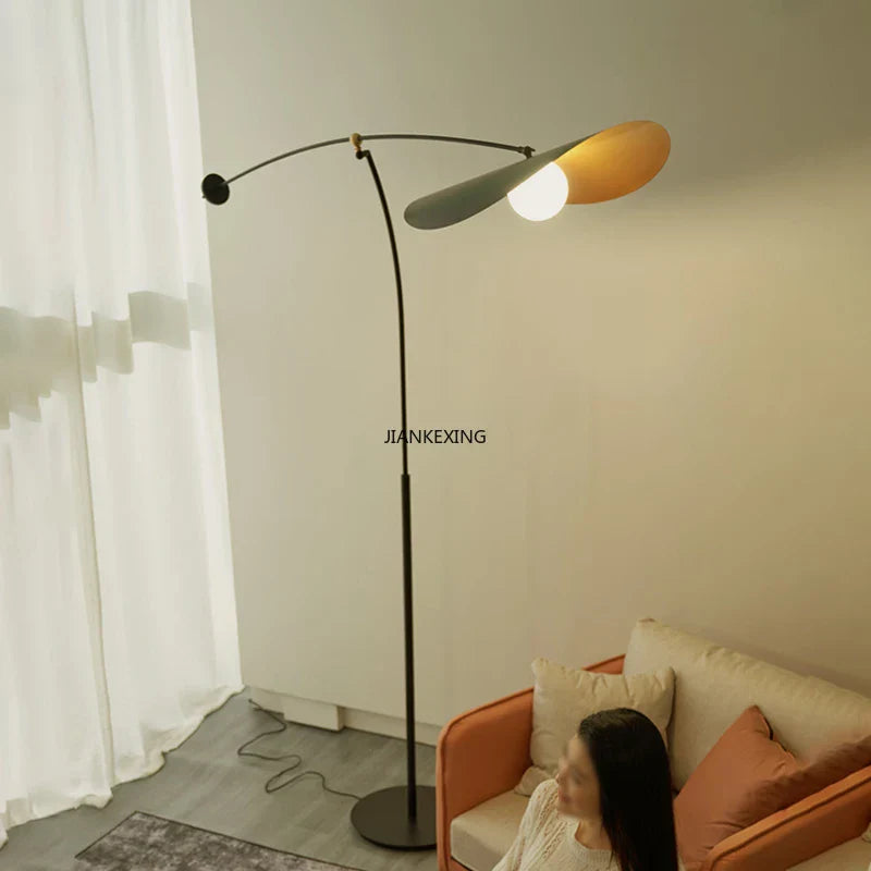 Adjustable LED Hat Floor Lamp for Modern Minimalist Living Room Decor by Econiko