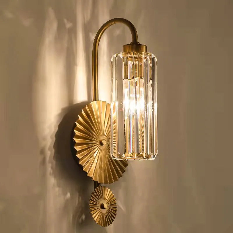 Nordic Luxury Gold Crystal Wall Lamp by Econiko - Indoor Lighting Sconces for Bedroom Living Room