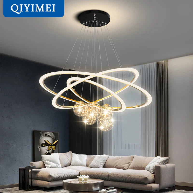 Acrylic LED Chandeliers with Star Decoration for Living Room Bedroom - Econiko