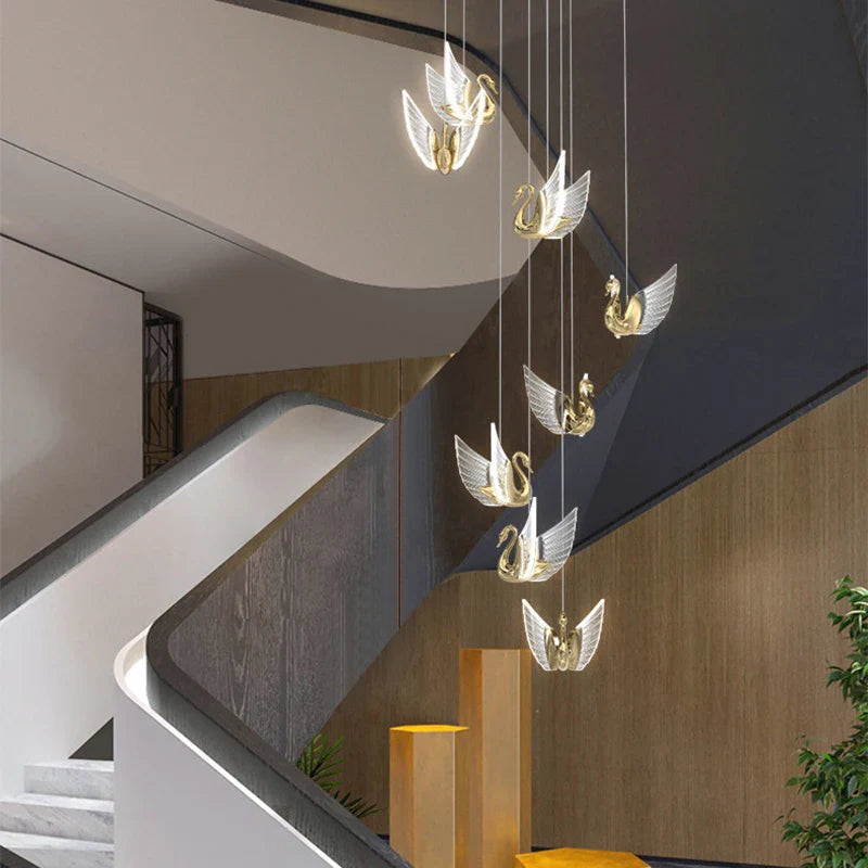 Econiko Golden Luxury LED Pendant Chandelier for Modern Nordic Home Decor