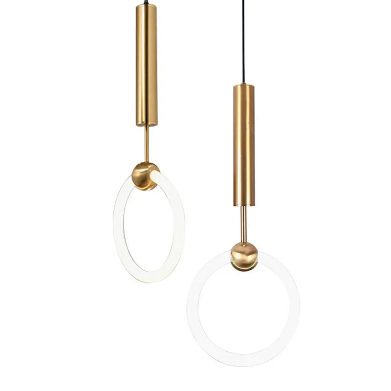 Acrylic Circle Pendant Lighting by Econiko: Modern LED Chandelier for Bedroom Decoration