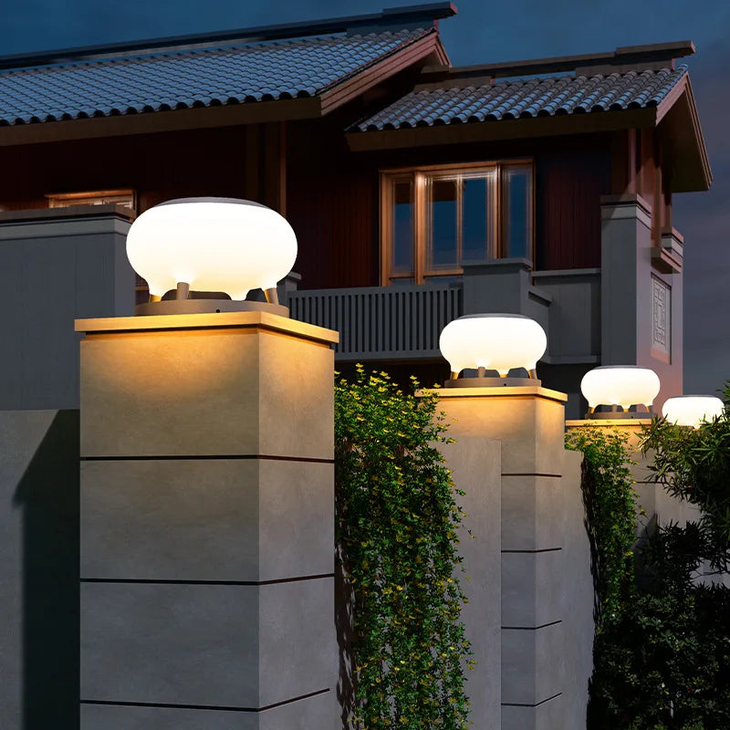 Econiko Solar Pillar Lights: Super Bright Outdoor LED Wall Lamp for Home Garden Lighting