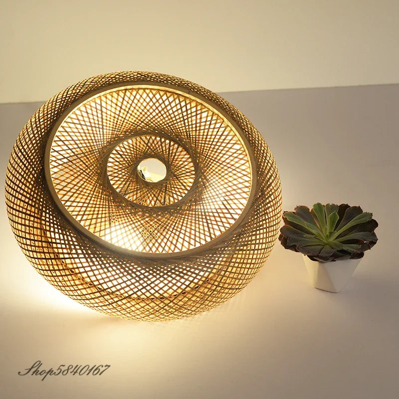 Bamboo Chinese Style Hanging Ceiling Light for Living Room Dining Room by Econiko.