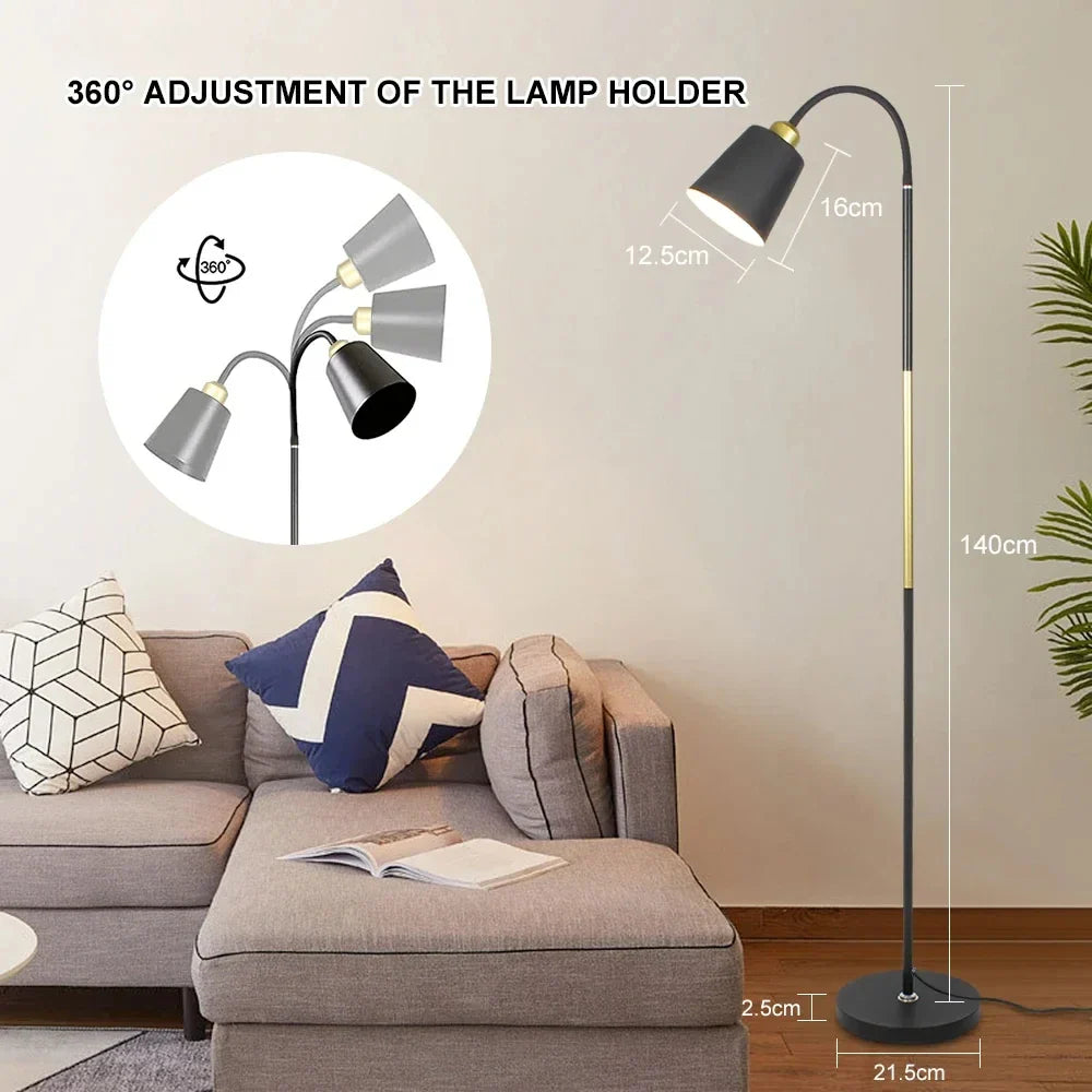 Adjustable Iron LED Floor Lamp for Living Room Office Study Bedroom by Econiko