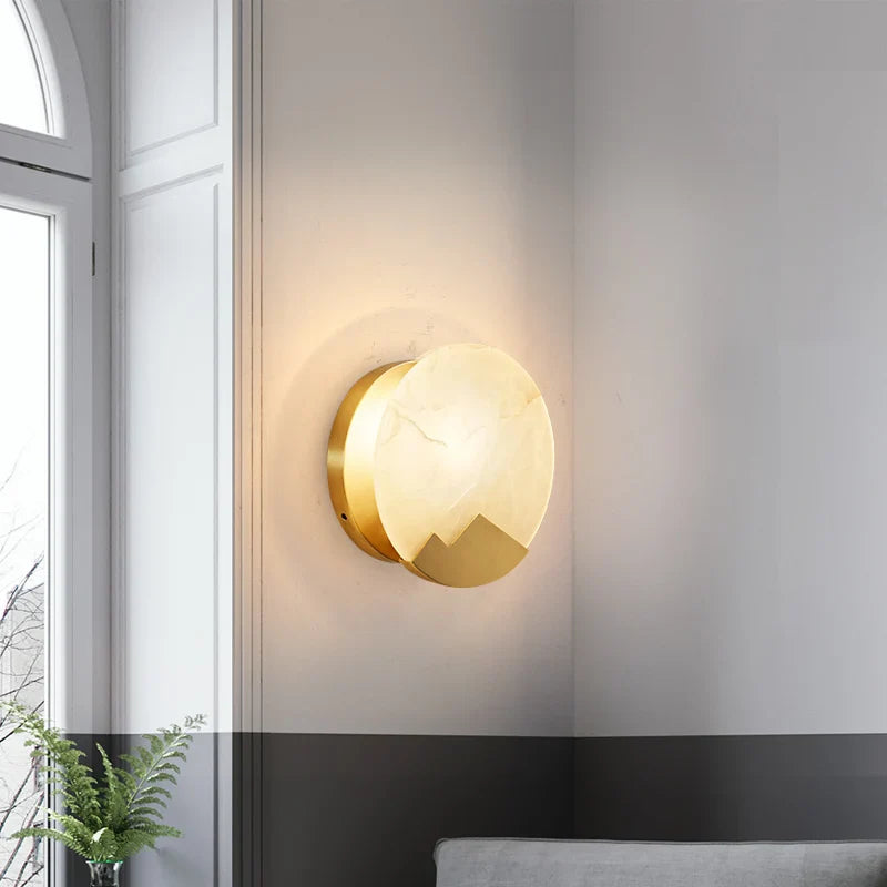 Round Copper LED Wall Sconce by Econiko – Modern Nordic Indoor Lighting for Home, Hotel, Bedroom