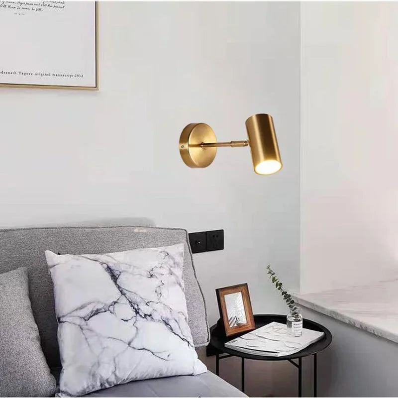 Econiko Gold LED Wall Lamp Modern Adjustable Indoor Lighting Sconces